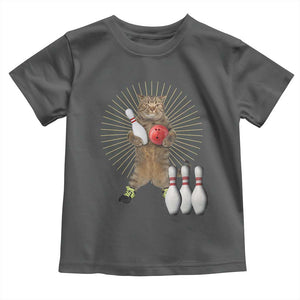 Funny Cat Bowling Meme Toddler T Shirt Gift For Bowlers TS12 Dark Heather Print Your Wear