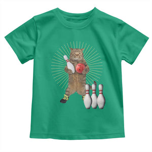 Funny Cat Bowling Meme Toddler T Shirt Gift For Bowlers TS12 Irish Green Print Your Wear
