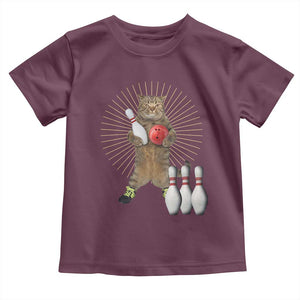 Funny Cat Bowling Meme Toddler T Shirt Gift For Bowlers TS12 Maroon Print Your Wear