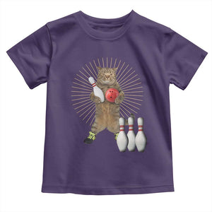 Funny Cat Bowling Meme Toddler T Shirt Gift For Bowlers TS12 Purple Print Your Wear