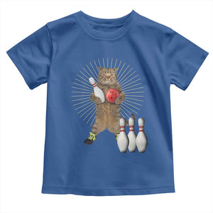 Funny Cat Bowling Meme Toddler T Shirt Gift For Bowlers TS12 Royal Blue Print Your Wear
