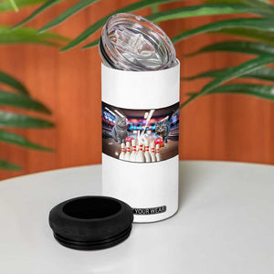 Funny Cats Bowling Battle 4 in 1 Can Cooler Tumbler Gift For Cat Lovers TS12 Print Your Wear