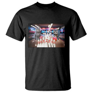 Funny Cats Bowling Battle T Shirt Gift For Cat Lovers TS12 Black Print Your Wear