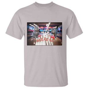 Funny Cats Bowling Battle T Shirt Gift For Cat Lovers TS12 Ice Gray Print Your Wear