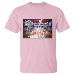 Funny Cats Bowling Battle T Shirt Gift For Cat Lovers TS12 Light Pink Print Your Wear