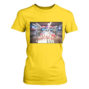 Funny Cats Bowling Battle T Shirt For Women Gift For Cat Lovers TS12 Daisy Print Your Wear