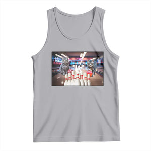 Funny Cats Bowling Battle Tank Top Gift For Cat Lovers TS12 Athletic Heather Print Your Wear
