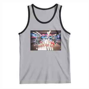 Funny Cats Bowling Battle Tank Top Gift For Cat Lovers TS12 Athletic Heather Black Print Your Wear