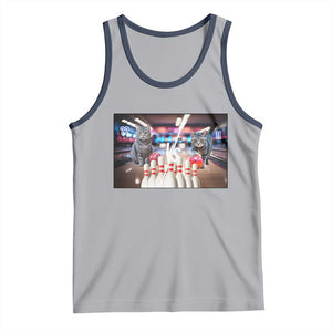 Funny Cats Bowling Battle Tank Top Gift For Cat Lovers TS12 Athletic Heather Navy Print Your Wear