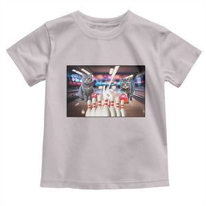 Funny Cats Bowling Battle Toddler T Shirt Gift For Cat Lovers TS12 Ice Gray Print Your Wear