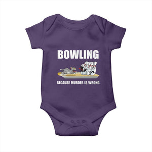 Funny Cat Baby Onesie Bowling Because Murder Is Wrong Gift TS12 Purple Print Your Wear