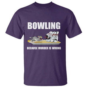 Funny Cat T Shirt Bowling Because Murder Is Wrong Gift TS12 Purple Print Your Wear