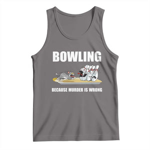 Funny Cat Tank Top Bowling Because Murder Is Wrong Gift TS12 Deep Heather Print Your Wear