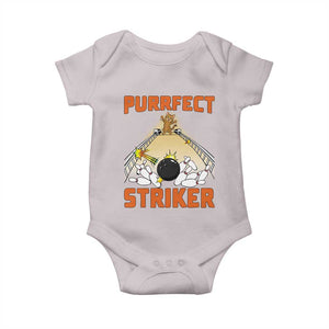 Funny Cat Bowling Gift Baby Onesie Purrfect Striker TS12 Ice Gray Print Your Wear