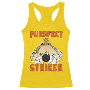 Funny Cat Bowling Gift Racerback Tank Top Purrfect Striker TS12 Daisy Print Your Wear