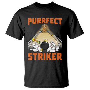 Funny Cat Bowling Gift T Shirt Purrfect Striker TS12 Black Print Your Wear