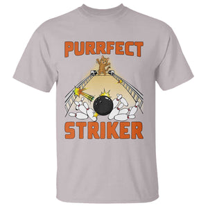 Funny Cat Bowling Gift T Shirt Purrfect Striker TS12 Ice Gray Print Your Wear