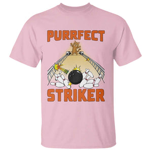 Funny Cat Bowling Gift T Shirt Purrfect Striker TS12 Light Pink Print Your Wear