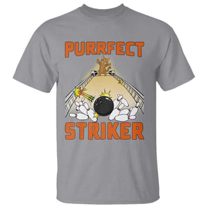 Funny Cat Bowling Gift T Shirt Purrfect Striker TS12 Sport Gray Print Your Wear