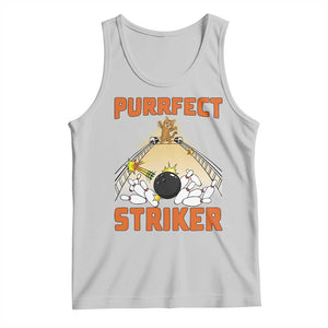 Funny Cat Bowling Gift Tank Top Purrfect Striker TS12 Ash Print Your Wear