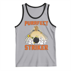 Funny Cat Bowling Gift Tank Top Purrfect Striker TS12 Athletic Heather Black Print Your Wear