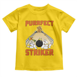 Funny Cat Bowling Gift Toddler T Shirt Purrfect Striker TS12 Daisy Print Your Wear