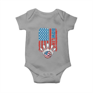 American Flag Patriotic Bowling Baby Onesie Bowler Gift TS12 Sport Gray Print Your Wear