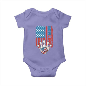 American Flag Patriotic Bowling Baby Onesie Bowler Gift TS12 Violet Print Your Wear