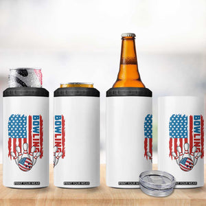 American Flag Patriotic Bowling 4 in 1 Can Cooler Tumbler Bowler Gift TS12 Print Your Wear