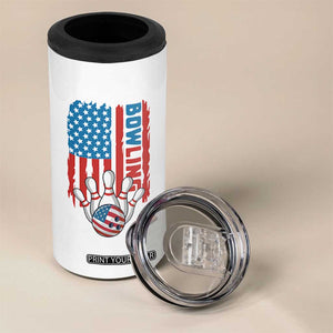 American Flag Patriotic Bowling 4 in 1 Can Cooler Tumbler Bowler Gift TS12 Print Your Wear