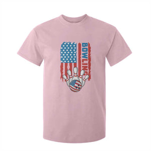 American Flag Patriotic Bowling T Shirt For Kid Bowler Gift TS12 Light Pink Print Your Wear