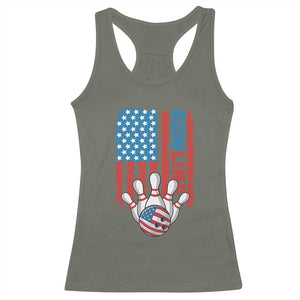 American Flag Patriotic Bowling Racerback Tank Top Bowler Gift TS12 Military Green Print Your Wear