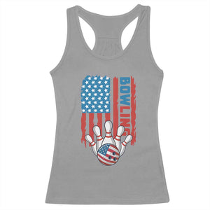 American Flag Patriotic Bowling Racerback Tank Top Bowler Gift TS12 Sport Gray Print Your Wear