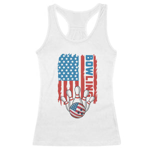 American Flag Patriotic Bowling Racerback Tank Top Bowler Gift TS12 White Print Your Wear