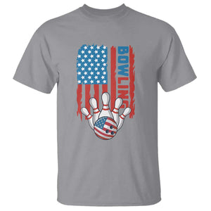 American Flag Patriotic Bowling T Shirt Bowler Gift TS12 Sport Gray Print Your Wear