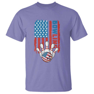 American Flag Patriotic Bowling T Shirt Bowler Gift TS12 Violet Print Your Wear