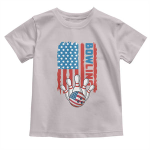 American Flag Patriotic Bowling Toddler T Shirt Bowler Gift TS12 Ice Gray Print Your Wear