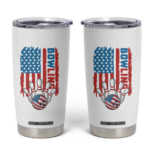 American Flag Patriotic Bowling Tumbler Cup Bowler Gift TS12 White Print Your Wear