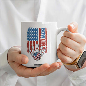 American Flag Patriotic Bowling Coffee Mug Bowler Gift TS12 Print Your Wear