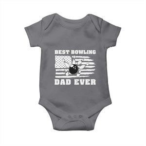 Best Bowling Dad Ever Baby Onesie American Flag Patriotic Bowler Gift TS12 Charcoal Print Your Wear
