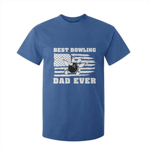 Best Bowling Dad Ever T Shirt For Kid American Flag Patriotic Bowler Gift TS12 Royal Blue Print Your Wear