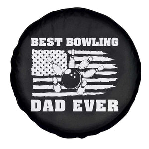 Best Bowling Dad Ever Spare Tire Cover American Flag Patriotic Bowler Gift TS12 Print Your Wear