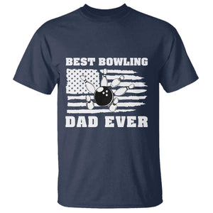 Best Bowling Dad Ever T Shirt American Flag Patriotic Bowler Gift TS12 Navy Print Your Wear