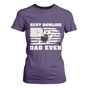 Best Bowling Dad Ever T Shirt For Women American Flag Patriotic Bowler Gift TS12 Purple Print Your Wear