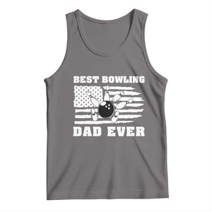 Best Bowling Dad Ever Tank Top American Flag Patriotic Bowler Gift TS12 Deep Heather Print Your Wear