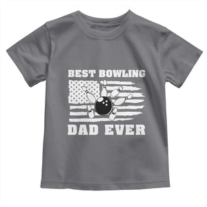 Best Bowling Dad Ever Toddler T Shirt American Flag Patriotic Bowler Gift TS12 Charcoal Print Your Wear