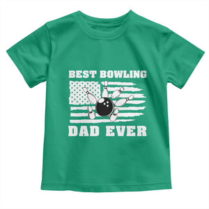 Best Bowling Dad Ever Toddler T Shirt American Flag Patriotic Bowler Gift TS12 Irish Green Print Your Wear
