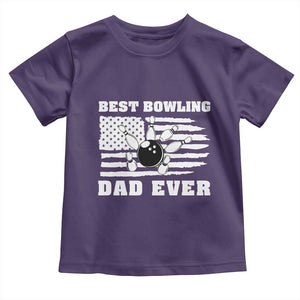 Best Bowling Dad Ever Toddler T Shirt American Flag Patriotic Bowler Gift TS12 Purple Print Your Wear