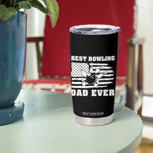 Best Bowling Dad Ever Tumbler Cup American Flag Patriotic Bowler Gift TS12 Print Your Wear