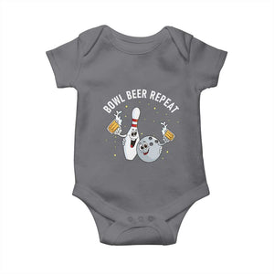 Funny Bowling Beer Lover Gift Baby Onesie Bowl Beer Repeat TS12 Charcoal Print Your Wear